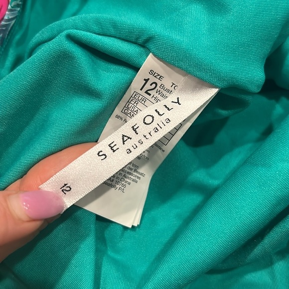 Seafolly Water Garden Retro Tank One Piece Swimsuit in Floral Evergreen Sz 8 US - Picture 7 of 7